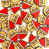 Wooden Santa Studs