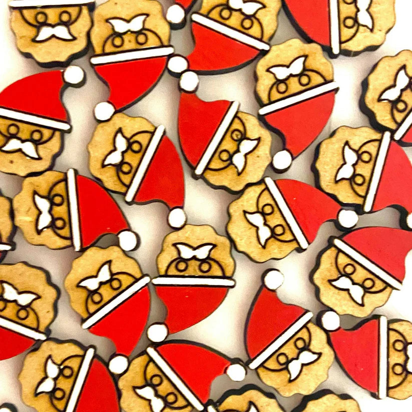 Wooden Santa Studs