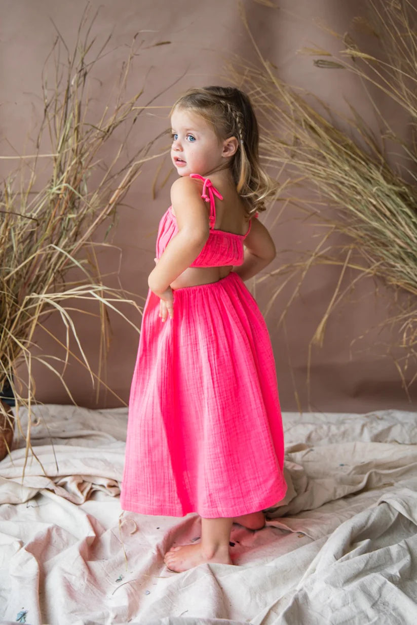 Vera Dress (Neon Blush) - Kawaii Kids Vera Dress (Neon Blush) - Kawaii Kids