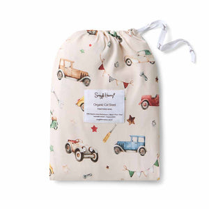 Vintage Cars Fitted Cot Sheet