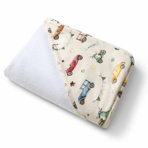 Vintage Cars Hooded Baby Towel
