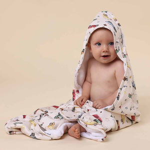 Vintage Cars Hooded Baby Towel