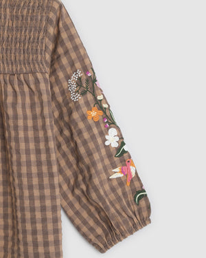 AMELIA TOP - COFFEE/BLACK