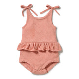 Petal Pink Knitted Pointelle Playsuit