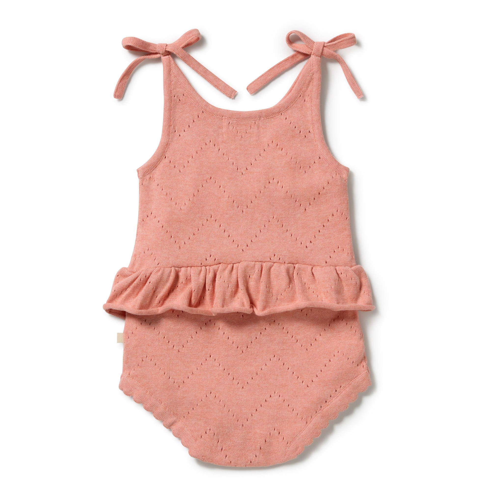 Petal Pink Knitted Pointelle Playsuit