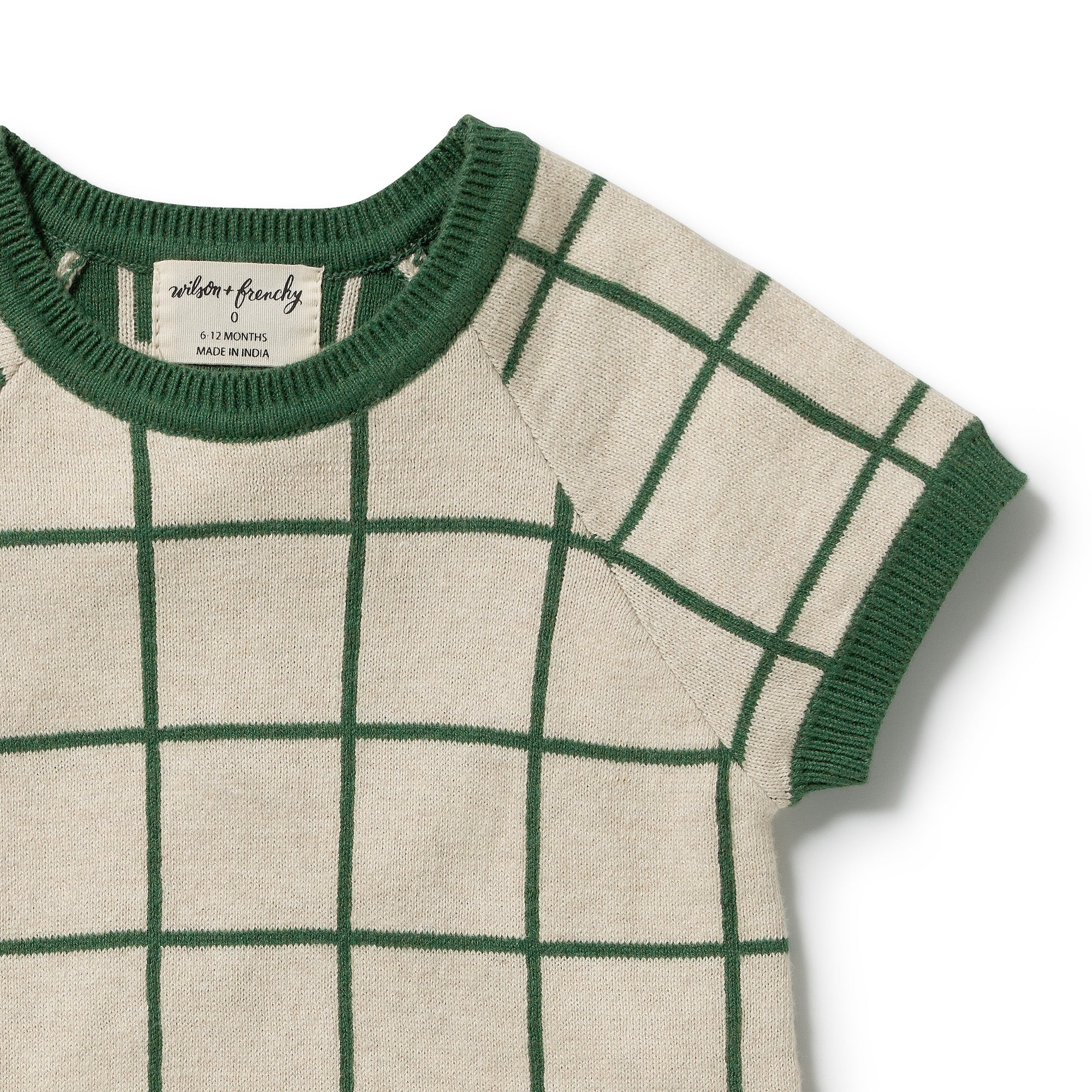 Lagoon Knitted Check Growsuit