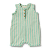 Seafoam Stripe Terry Growsuit