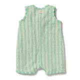 Seafoam Stripe Terry Growsuit
