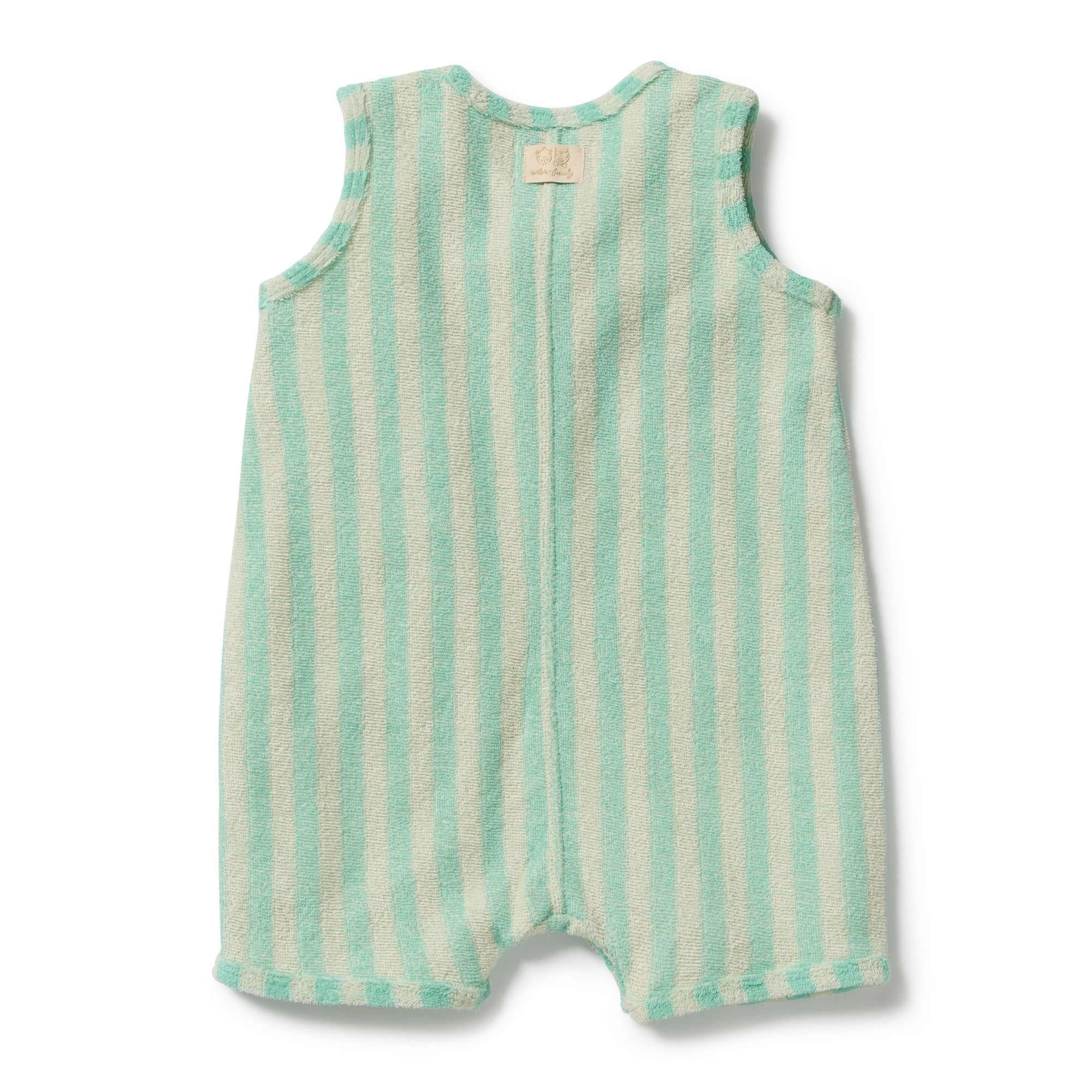 Seafoam Stripe Terry Growsuit
