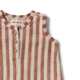Cherry Cola Stripe Terry Growsuit