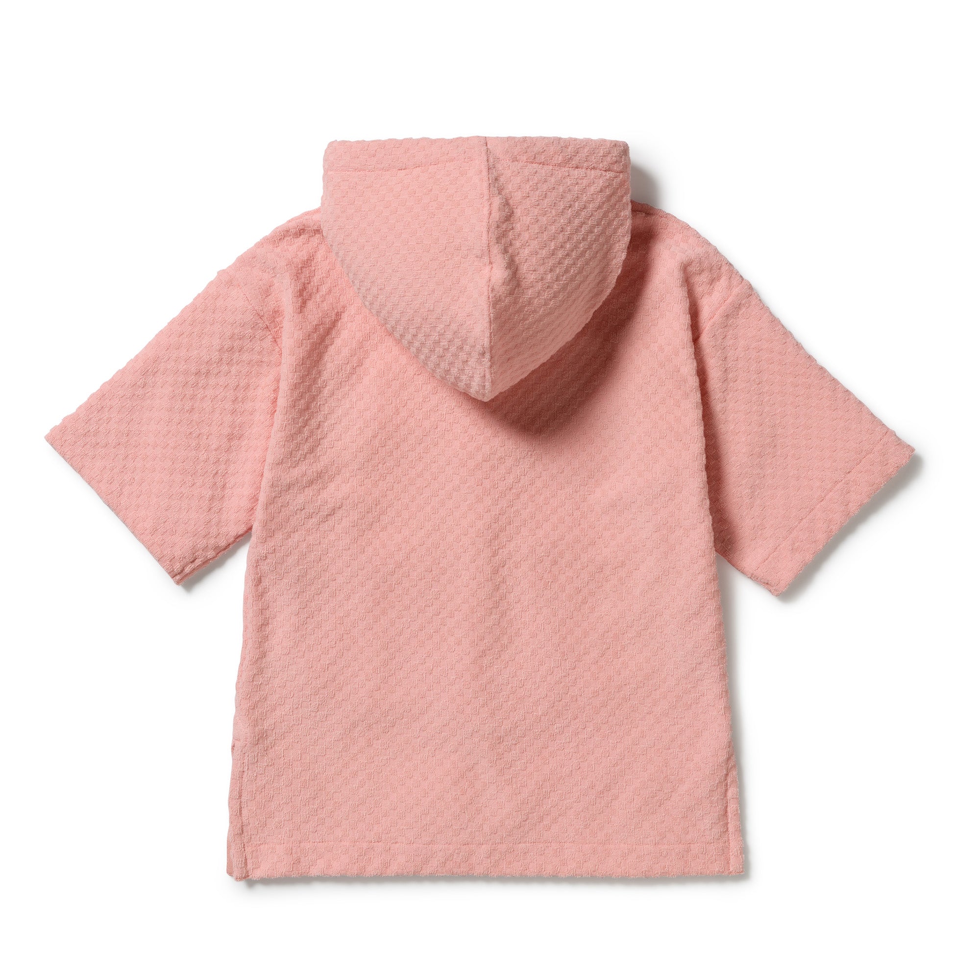 Petal Pink Check Terry Hooded Towel
