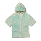 Seafoam Stripe Terry Hodded Towel