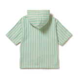 Seafoam Stripe Terry Hodded Towel