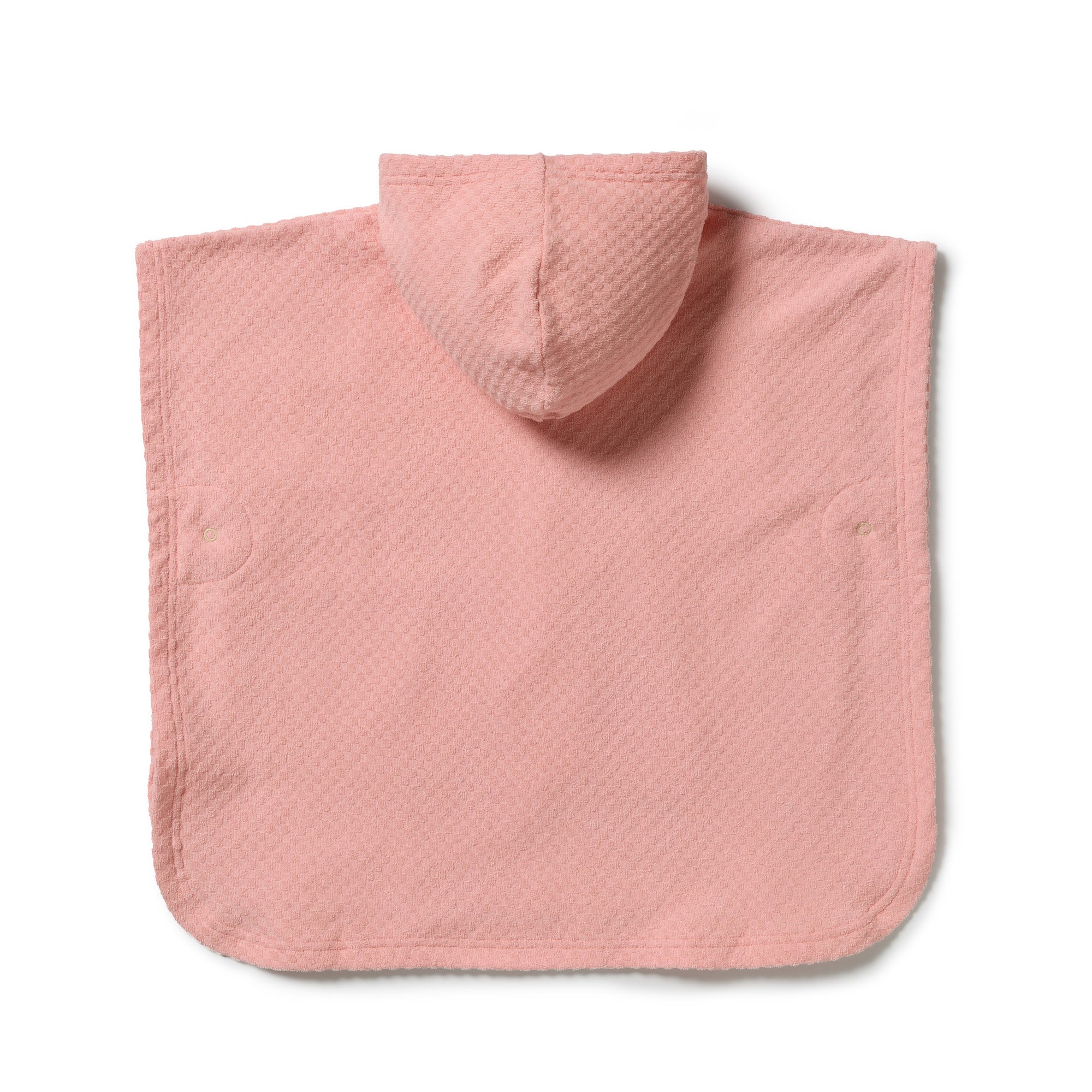 Petal Pink Check Terry Hooded Poncho