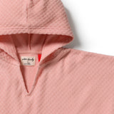 Petal Pink Check Terry Hooded Poncho