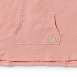 Petal Pink Check Terry Hooded Poncho