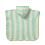 Seafoam Stripe Terry Hodded Poncho