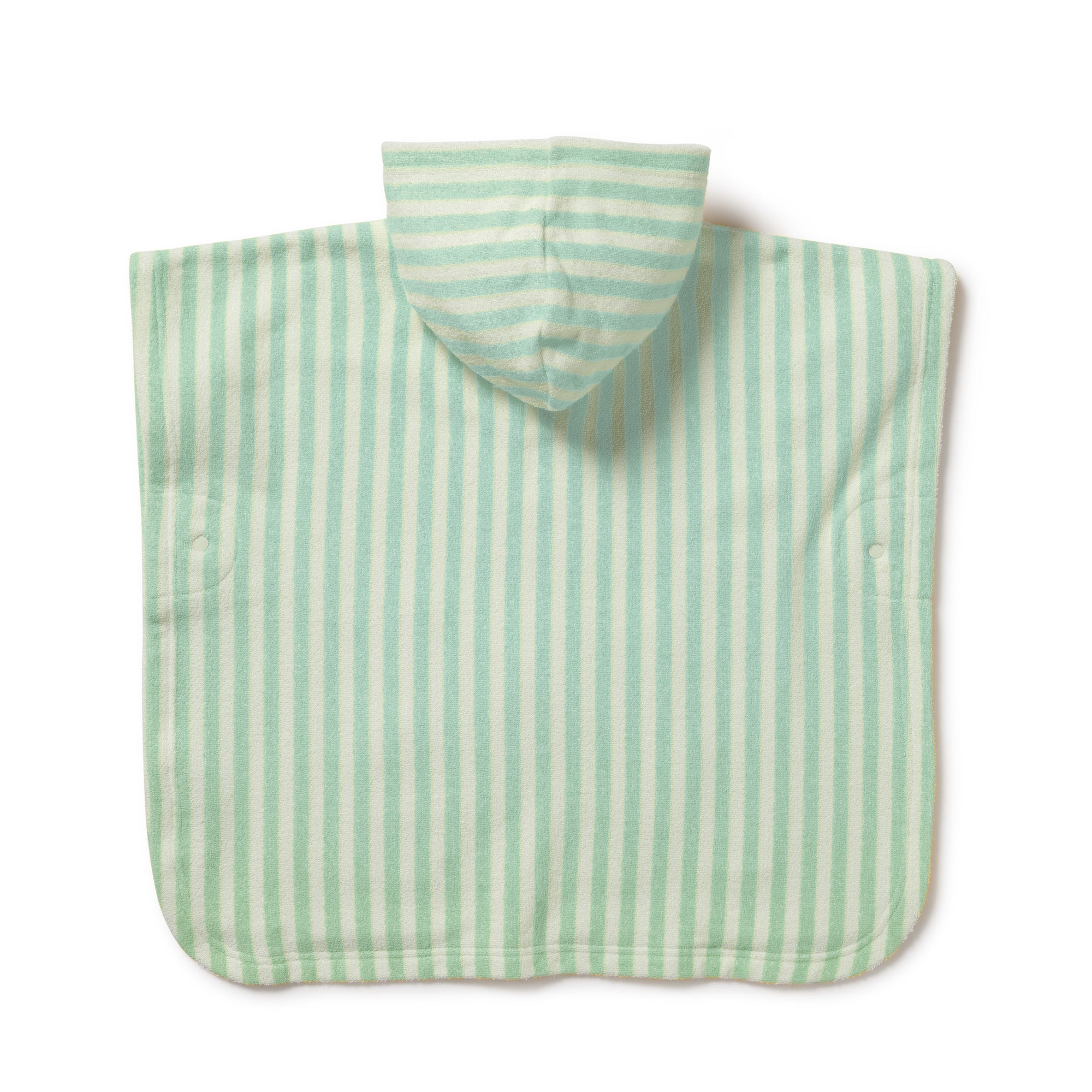Seafoam Stripe Terry Hodded Poncho