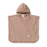 Cherry Cola Stripe Terry Hooded Poncho