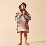 Cherry Cola Stripe Terry Hooded Poncho