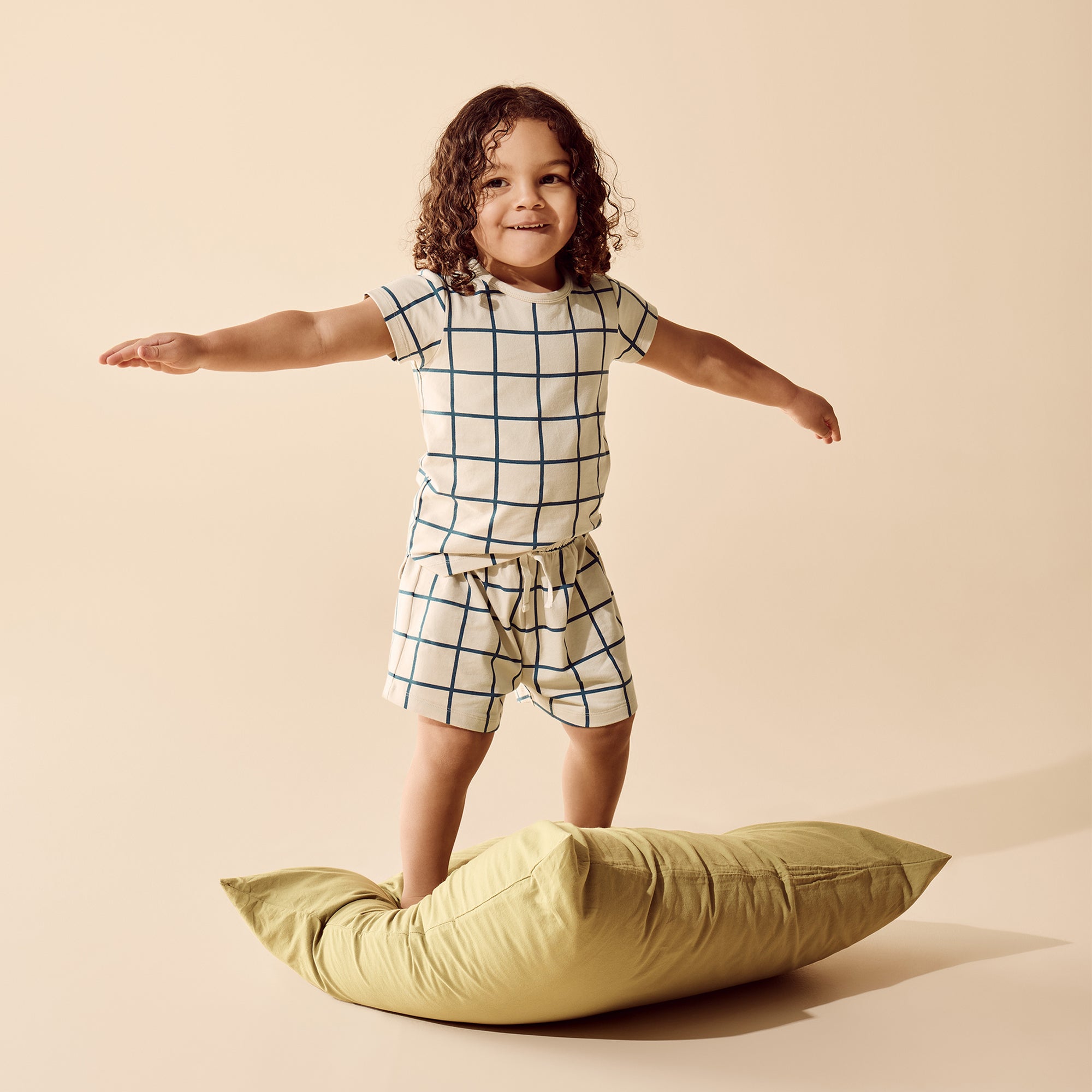 Bright Blue Check SS Pyjamas