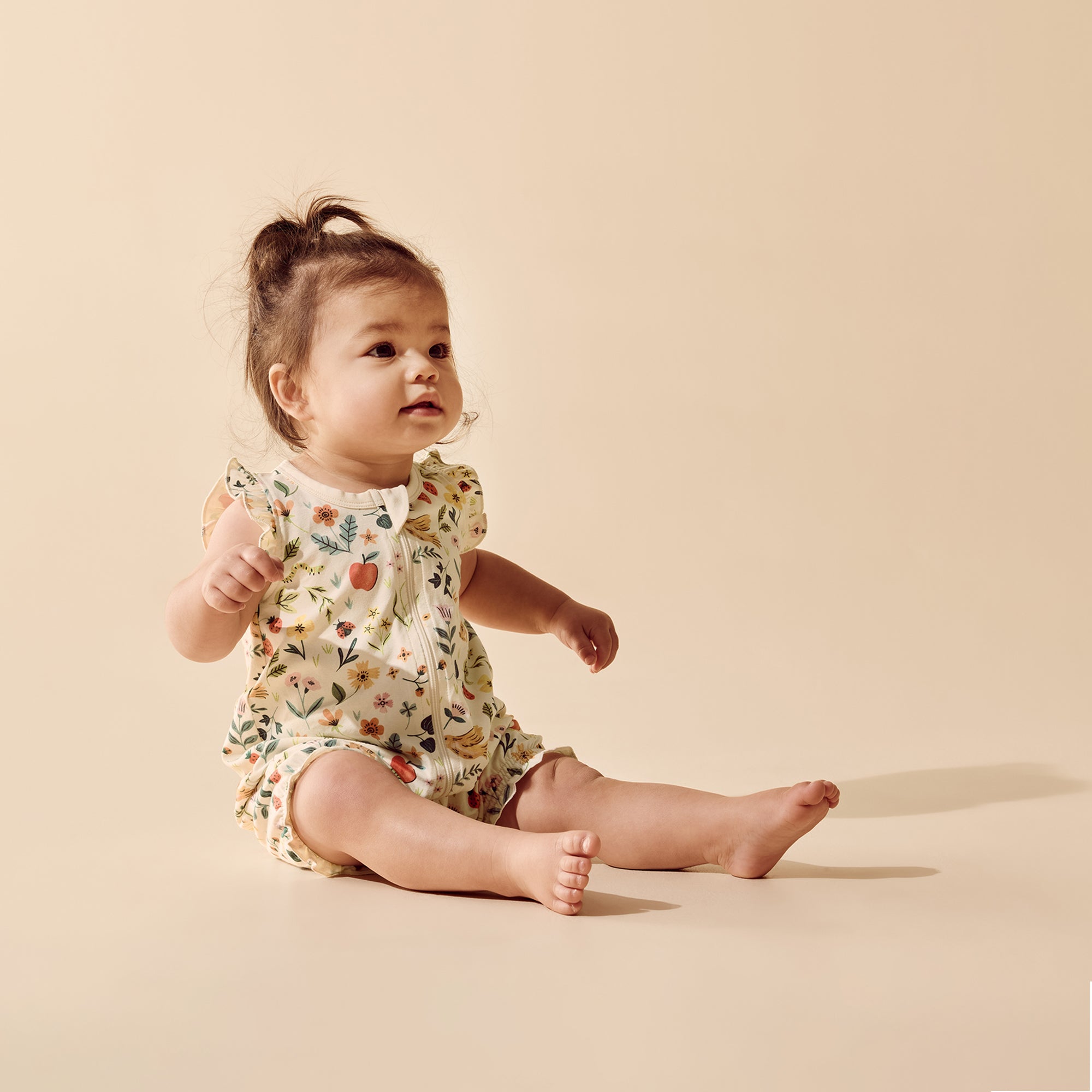 Summer Garden Ruffle Zipsuit