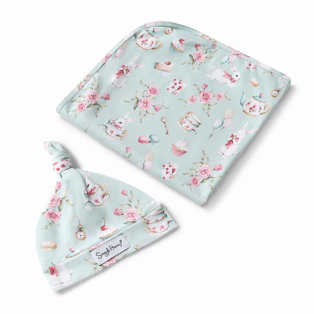 White Rabbit Jersey Wrap & Beanie Set