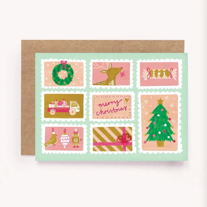 Christmas Stamps Greeting Card