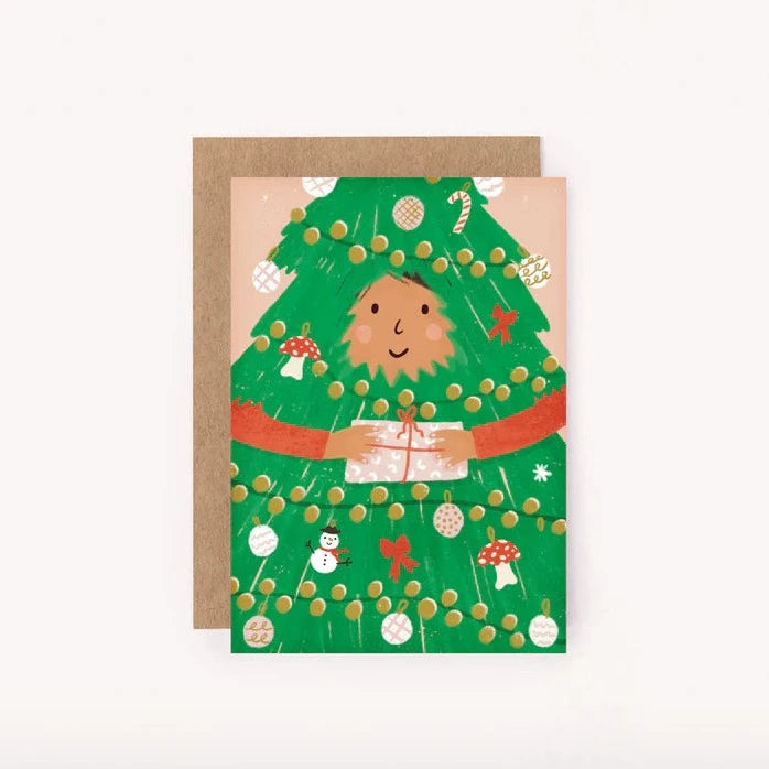 Xmas Tree Helper Mini Greeting Card