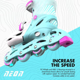 Neon Inline Skates (Teal & Pink)