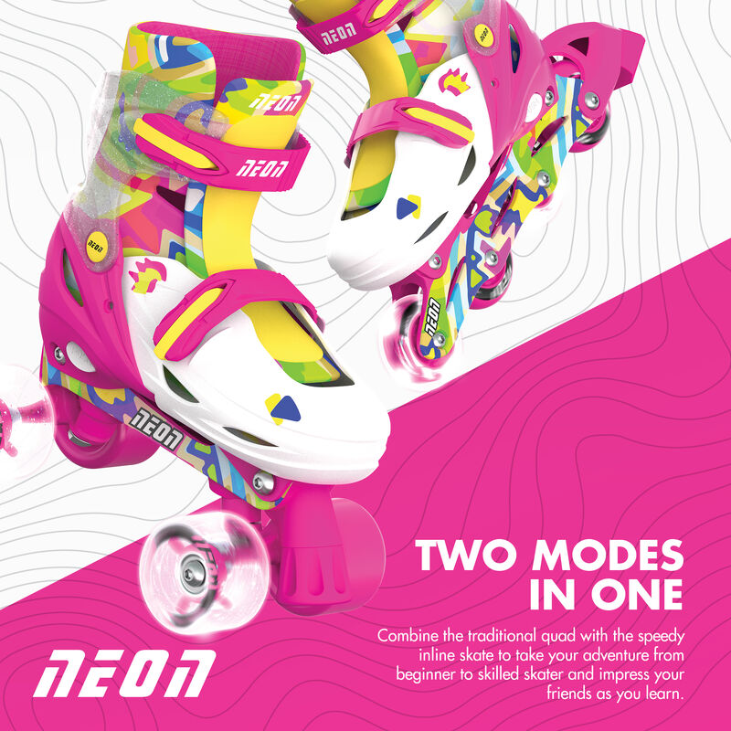 Neon Combo Skates (Pink & Yellow)