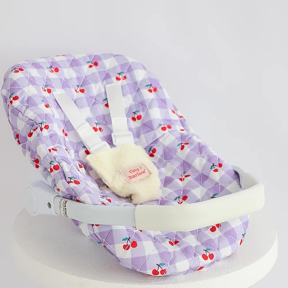 Dolls Car Seat Capsule (Cherry Gingham)