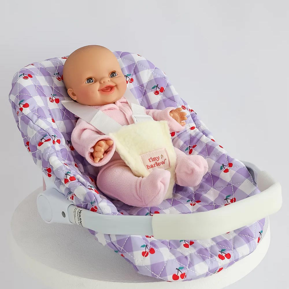 Dolls Car Seat Capsule (Cherry Gingham)