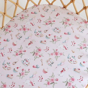 Alice`s Tea Party Bassinet Sheet/Change Pad Cover