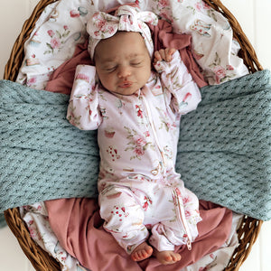 Alice`s Tea Party Snugglesuit Convertible Romper With Frill