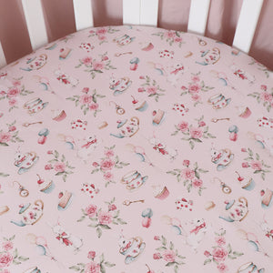 Alice`s Tea Party Fitted Cot Sheet