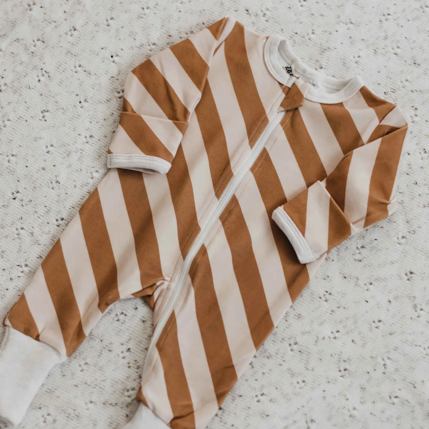 Caramel Stripe Zipsuit