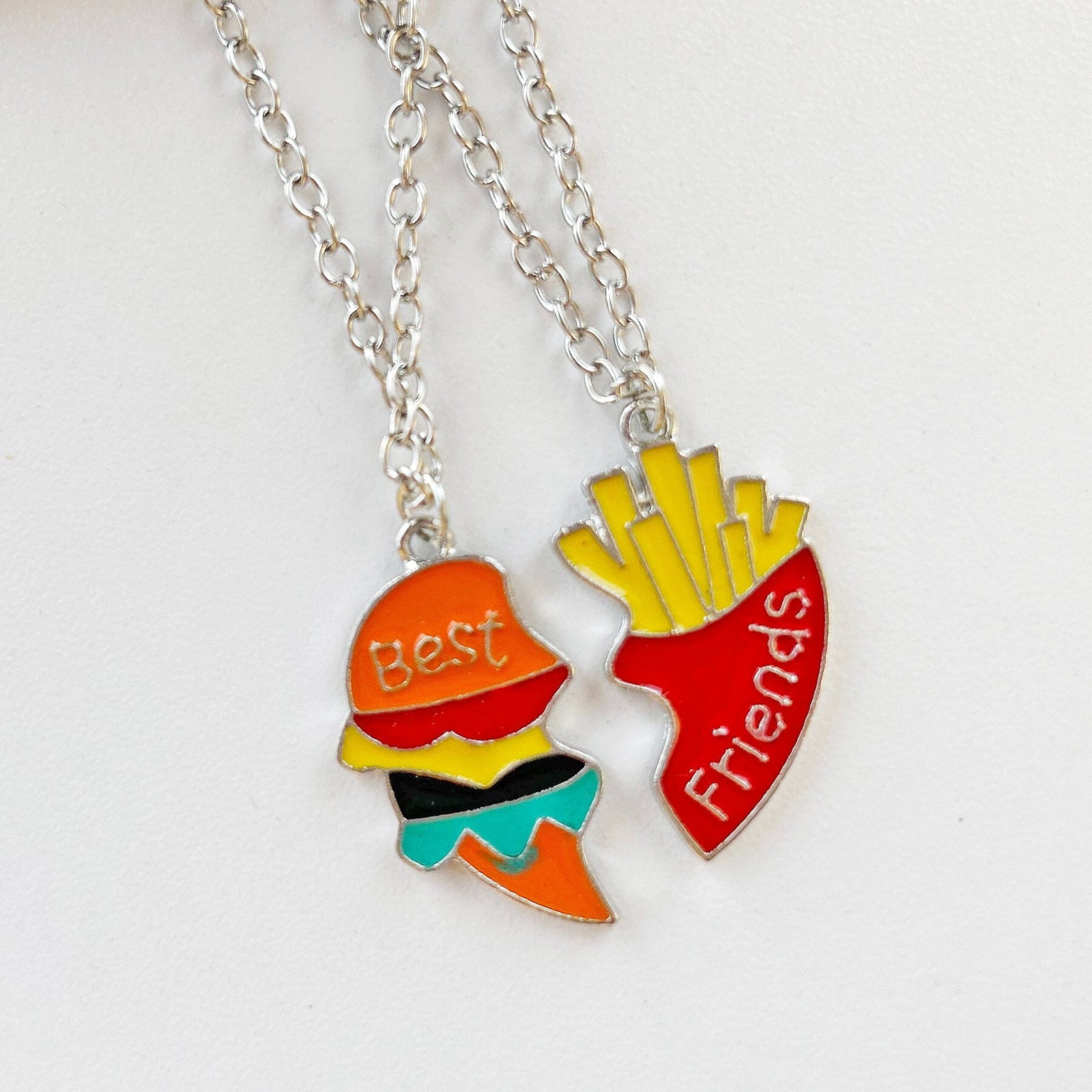 Burger & Fries Best Friends Charm Necklace