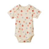 Short Sleeve Bodysuit (Petite Flora Stamp)