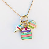 Cake & Heart Charm Necklace