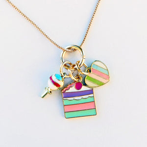 Cake & Heart Charm Necklace