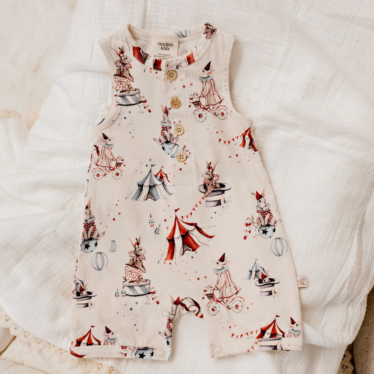 Circus Bunnies Sleeveless Romper