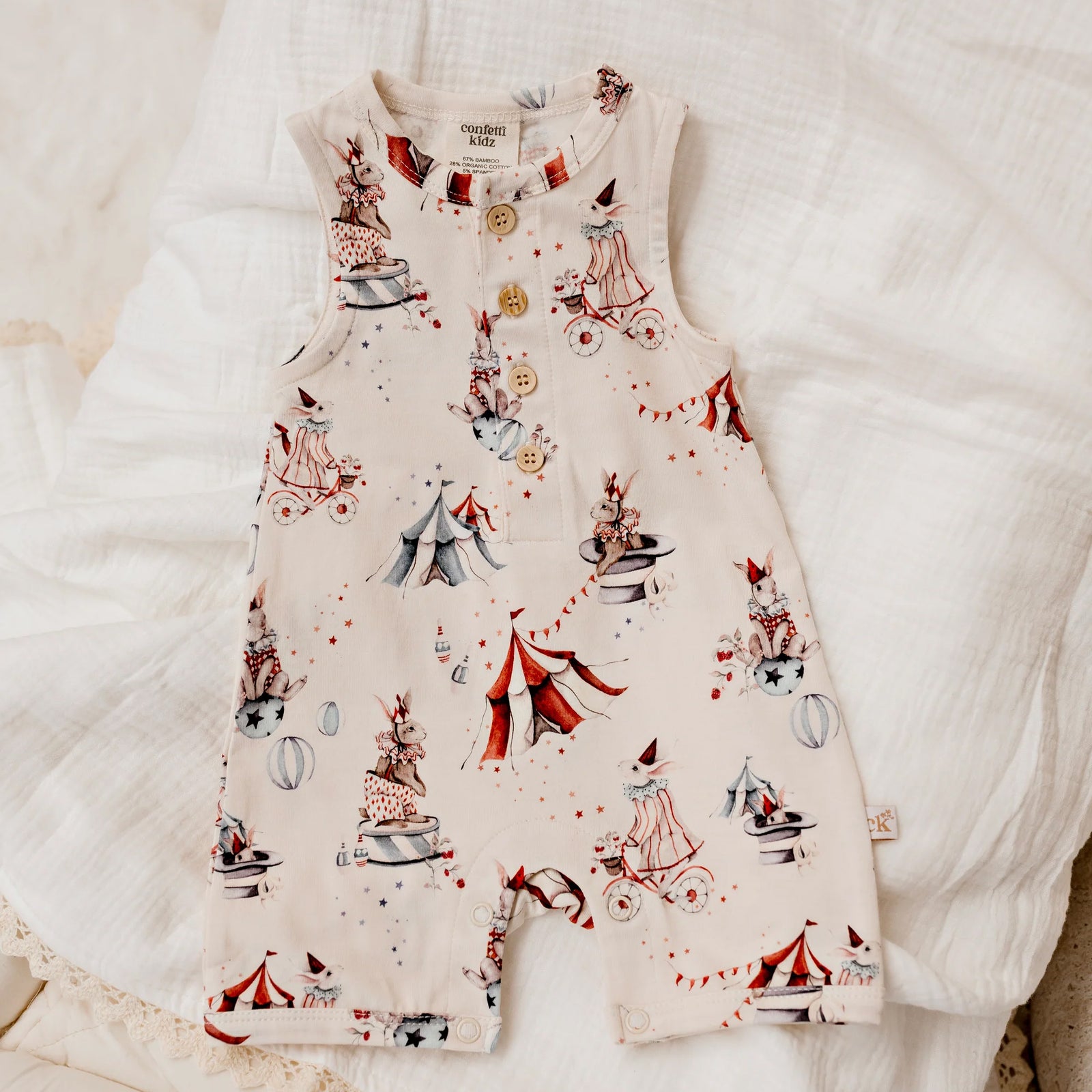Circus Bunnies Sleeveless Romper