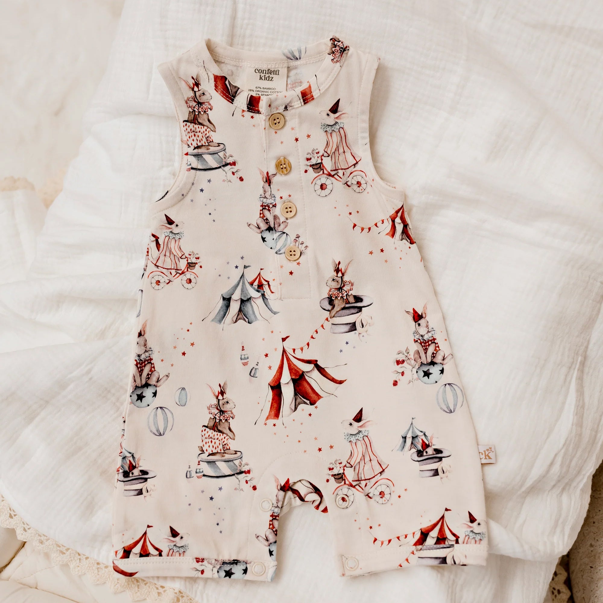Circus Bunnies Sleeveless Romper