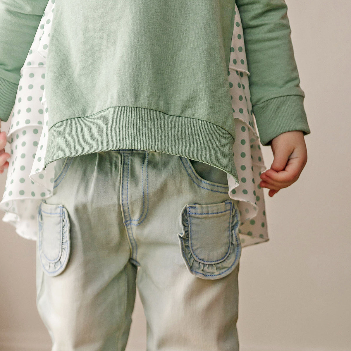 Dot Swing Back Jumper (Sage)