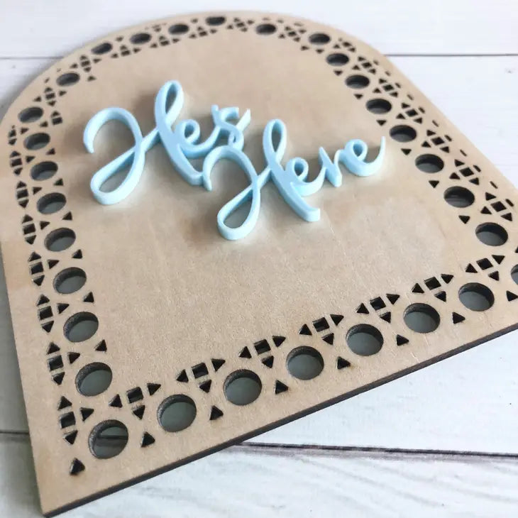 3D Rattan Plaque - He is Here