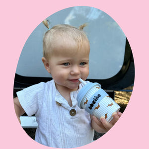 Dash in Blue Bamboo Babycino Cup