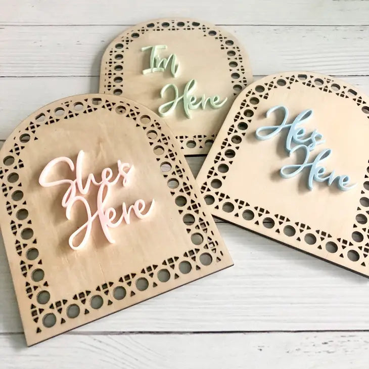 3D Rattan Plaque - I am Here