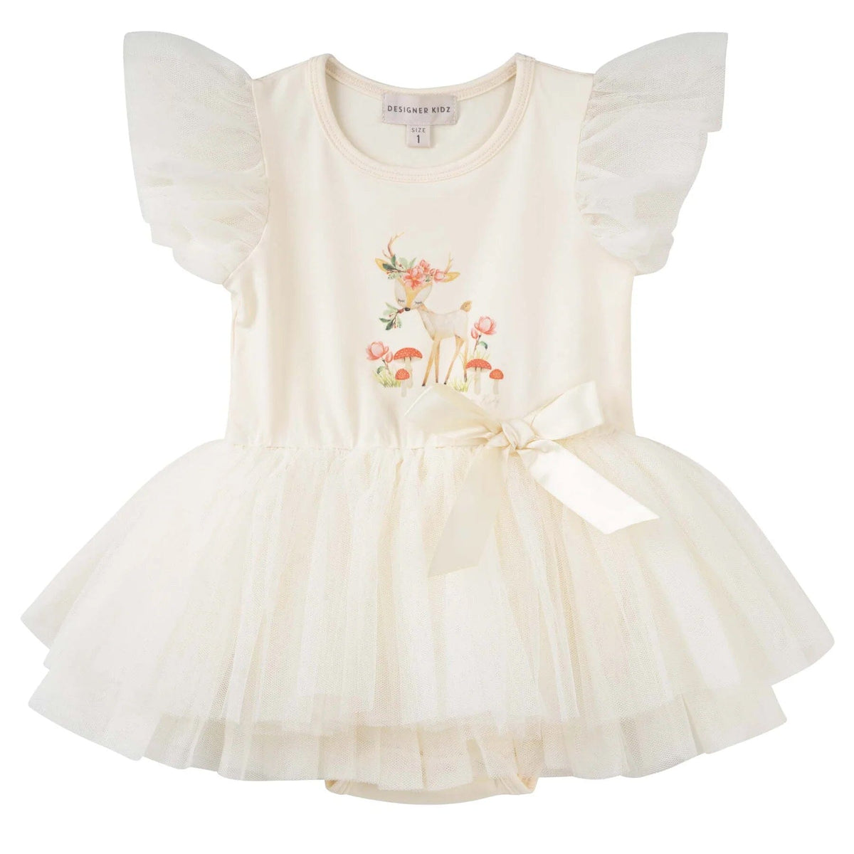 Reindeer Garden Tutu Romper - Antique Cream