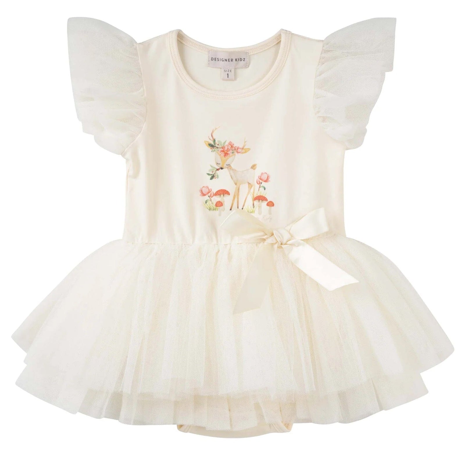 Reindeer Garden Tutu Romper - Antique Cream